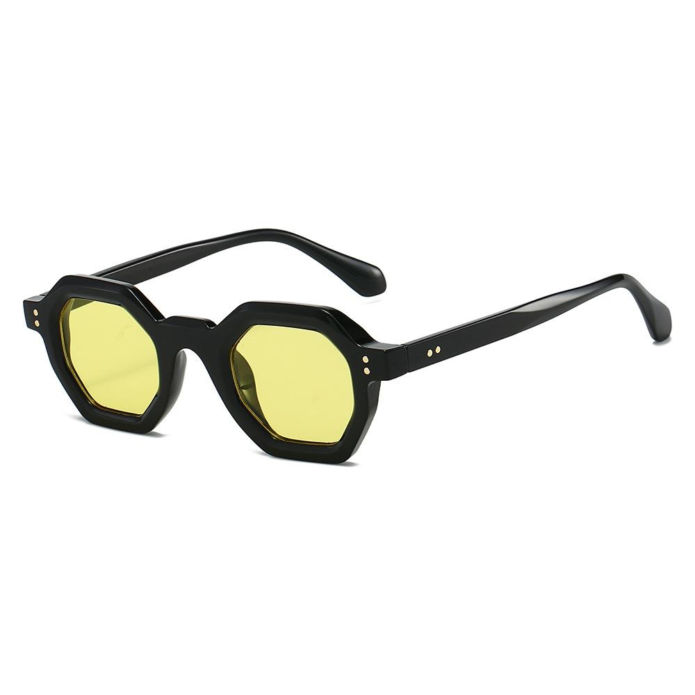 Retro Polygonal Sunglasses Travel Photo Concave Uv Protection Sunglasses