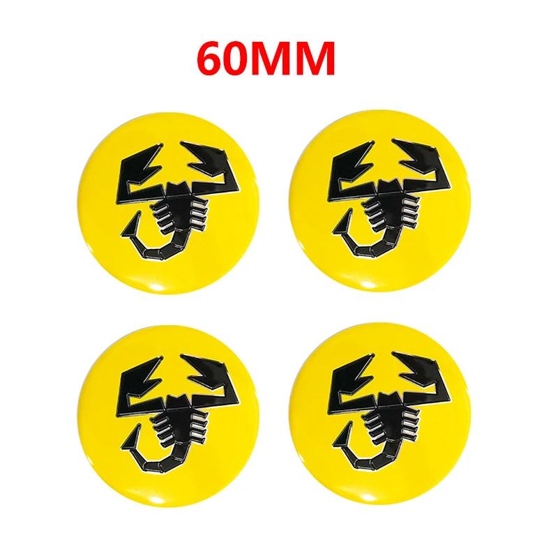 4pcs 65mm 60mm 3D logo car emblem Wheel Center Hub auto Rim refit dust-proof badge covers sticker styling accessories For FIAT