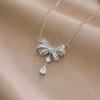 Women's Japanese-Korean Style Butterfly Zircon Pendant Necklace