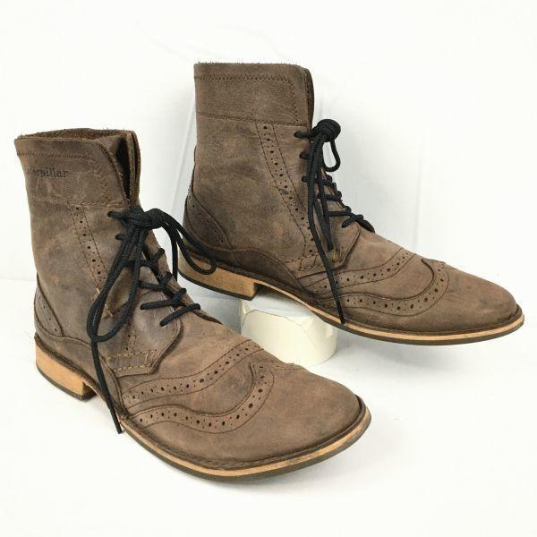 

Caterpillar GAT Genuine Leather Wingtip Boots Brown Size 27.5