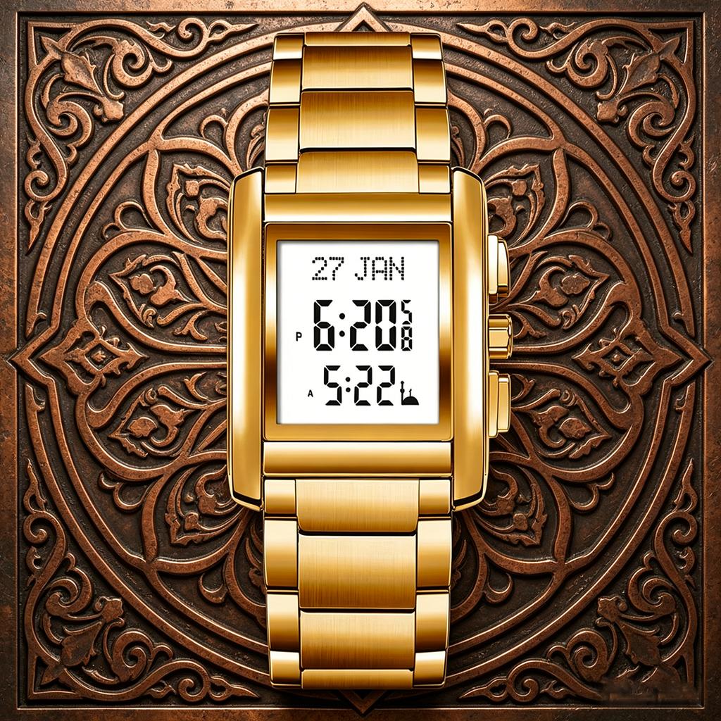 Muslim Multifunctional Prayer Watch Qibla Direction Indicator Unisex Elegant Islamic Worship Watch