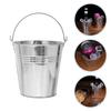 Small Iron Bucket Ice Cube Storage Holder Mini Tinplate Bucket Multifunctional French Fries Tin Ice Cube Container Bar Icebasket