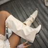 New Women's Shoes: Pointed-toe Thigh-high Straight Thigh-high Boots, Plus-size Chunk-heeled Women's Boots