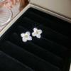 Gentle Fritillary Flower Stud Earrings Necklace Set Light Luxury Design Sense Niche Exquisite Luxury White Temperament Jewelry Women