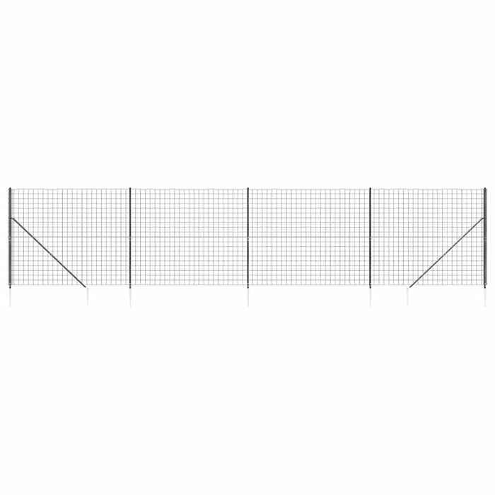 VidaXL Clôture en Treillis Métallique et Ancrage, Panneau de Clôture Décoratif, Barrière de Protection Jardin Patio 154279
