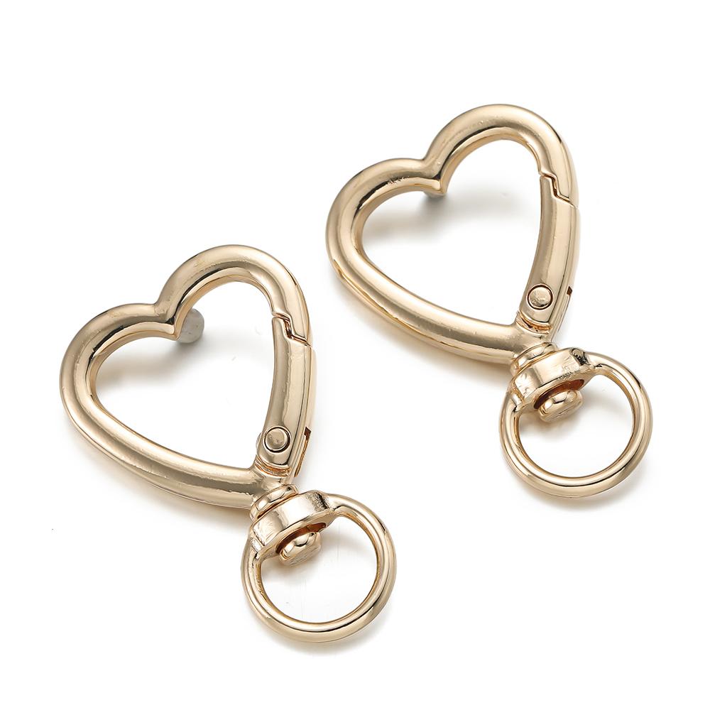 5pcs Swivel Heart Shape Lobster Spring Clasp Keyring Key Ring Dog Chain Snap Clasp for DIY Jewelry Making Accessories