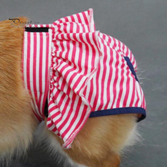 Dog Menstrual Pants Female Dog Sanitary Pants Dog Period Panties Breathable Stripe Pattern Prevents Soiling Harassment Female Dog Diaper Briefs for