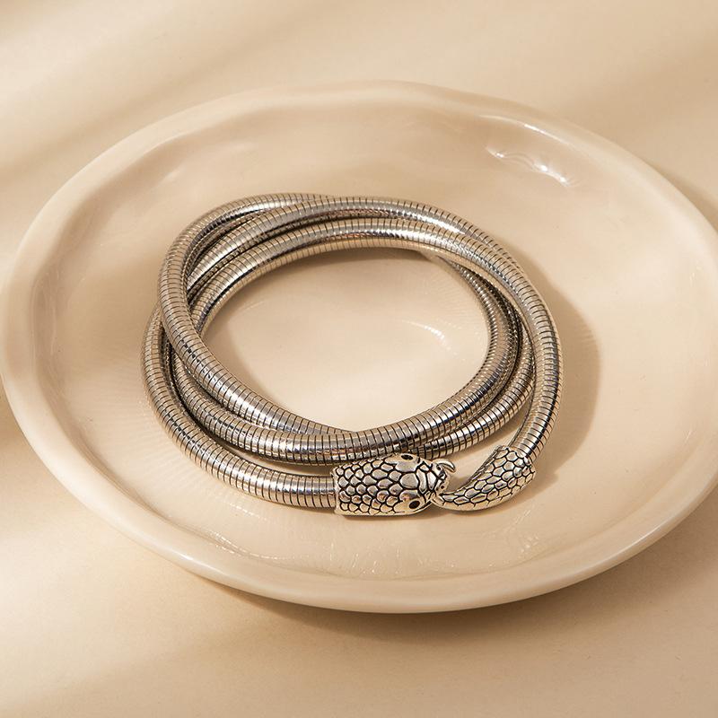 Exaggerated Personality Winding Snake Collar Necklace Bracelet Personality Three-dimensional Snake Cold Wind Metal Jewelry