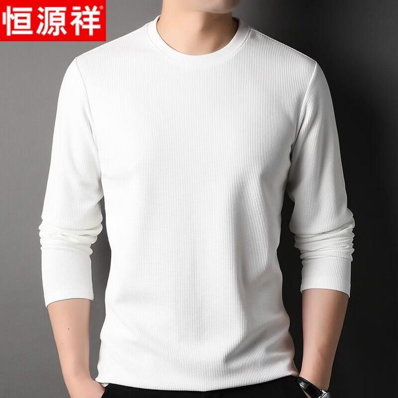 

Hengyuanxiang Men s Waffle Knit Long Sleeve T-Shirt 52/XL