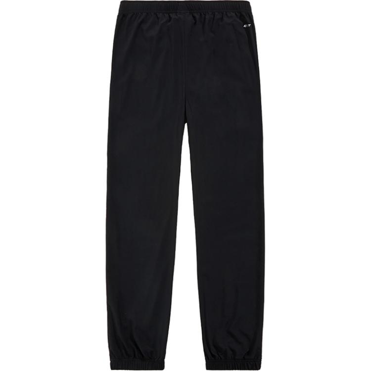 Li Ning Sports Lifestyle Series Solid Color Mid Waist Comfortable Versatile Breathable Quick Dry Jogger Knit Sports Pants Men bottoms Black AYKU877-1