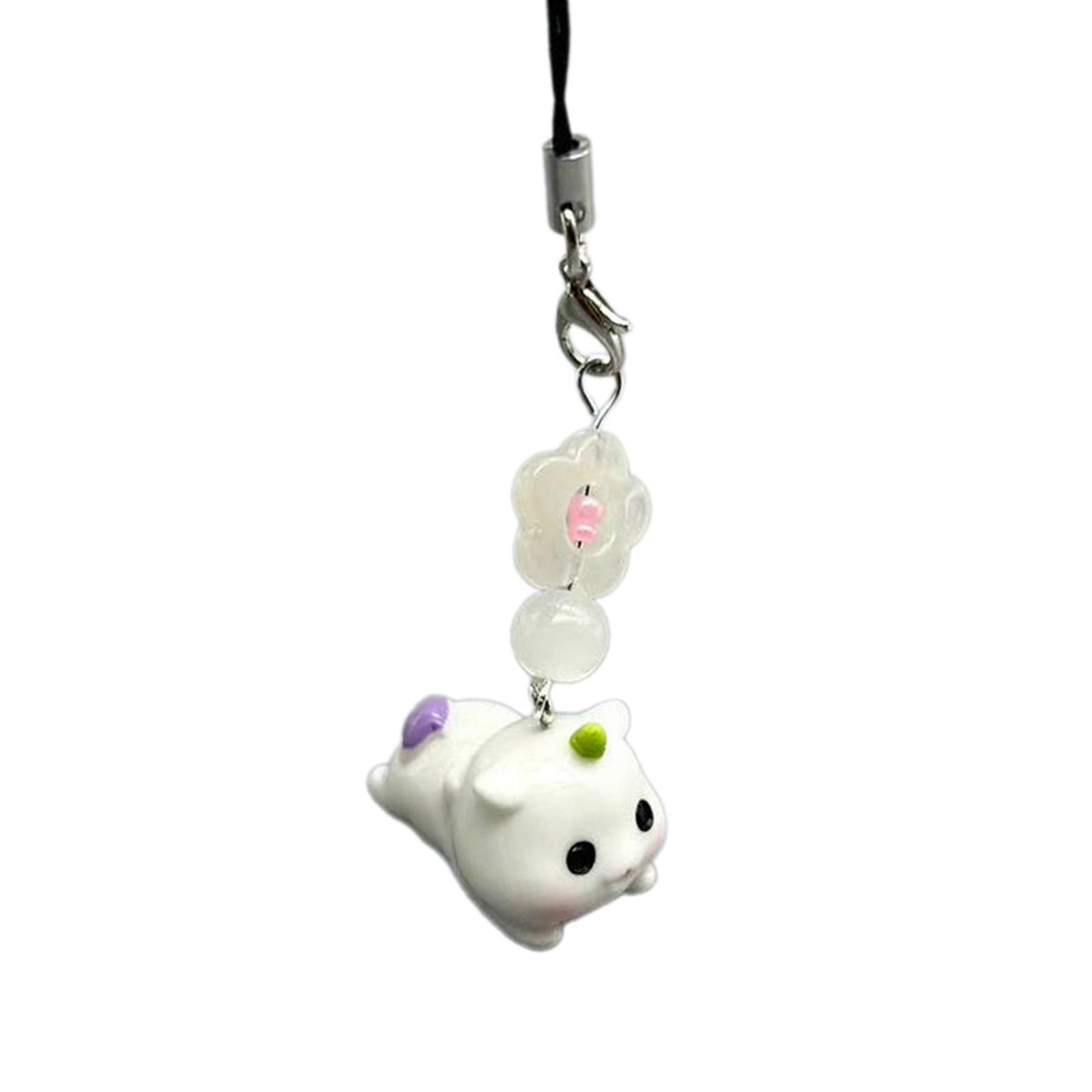 

Подвеска-кулон с животными и цветами, с бусинами, ручной работы, из смолы, модное украшение для телефона, материал смола, подходит для брелоков и телефонов 4