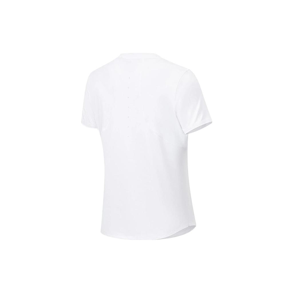 Li Ning Plain Logo Print Round Neck Pullover Short Sleeve T-Shirt Women Tops White ATST230-6