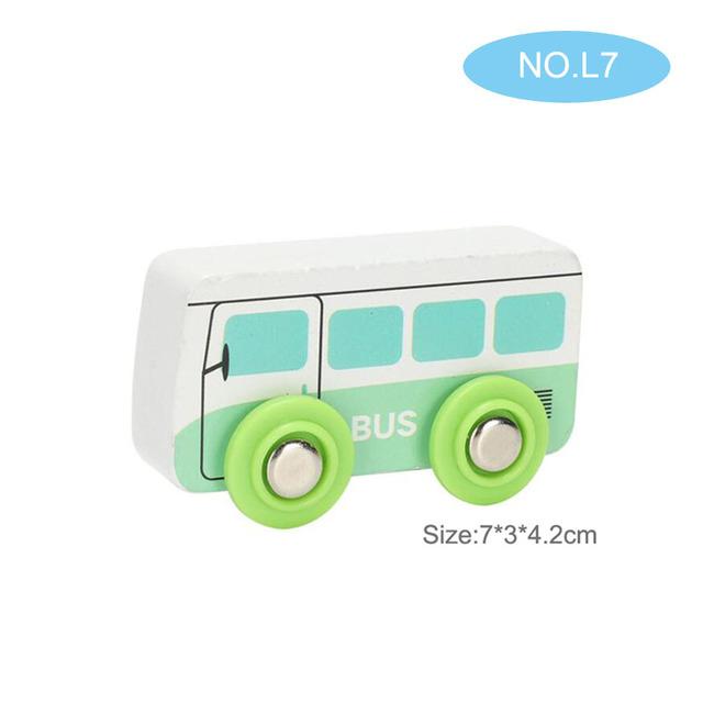 Small Wooden Scene Car Toys Magnetic Train Toy Truck Fit All Kinds Wooden Railway Train Track Children Gifts