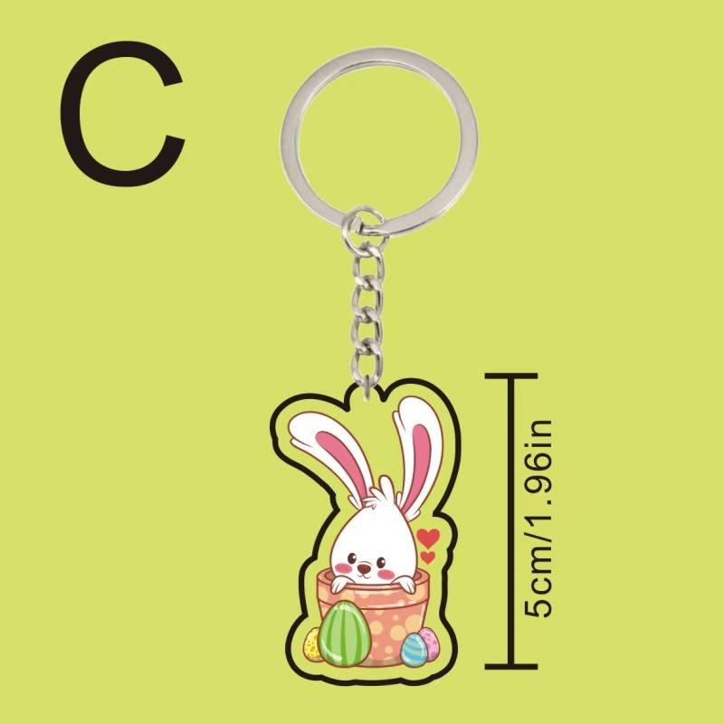 Easter Bunny & Colored Egg Keychain Pendant - Cute, Personalized Decoration