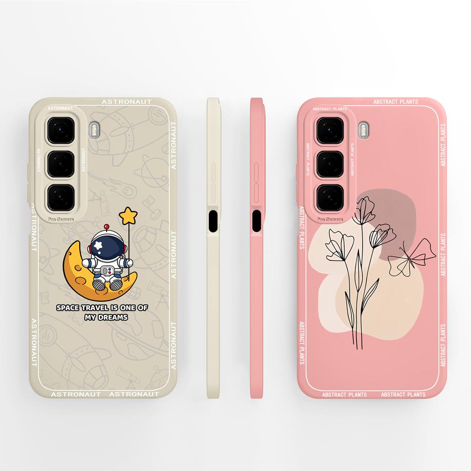 For Infinix Hot 50 Pro Plus Case Aesthetic Style Cover For Infinix Hot50i Full Protection Back Cover Soft Liquid Silicone Bumper