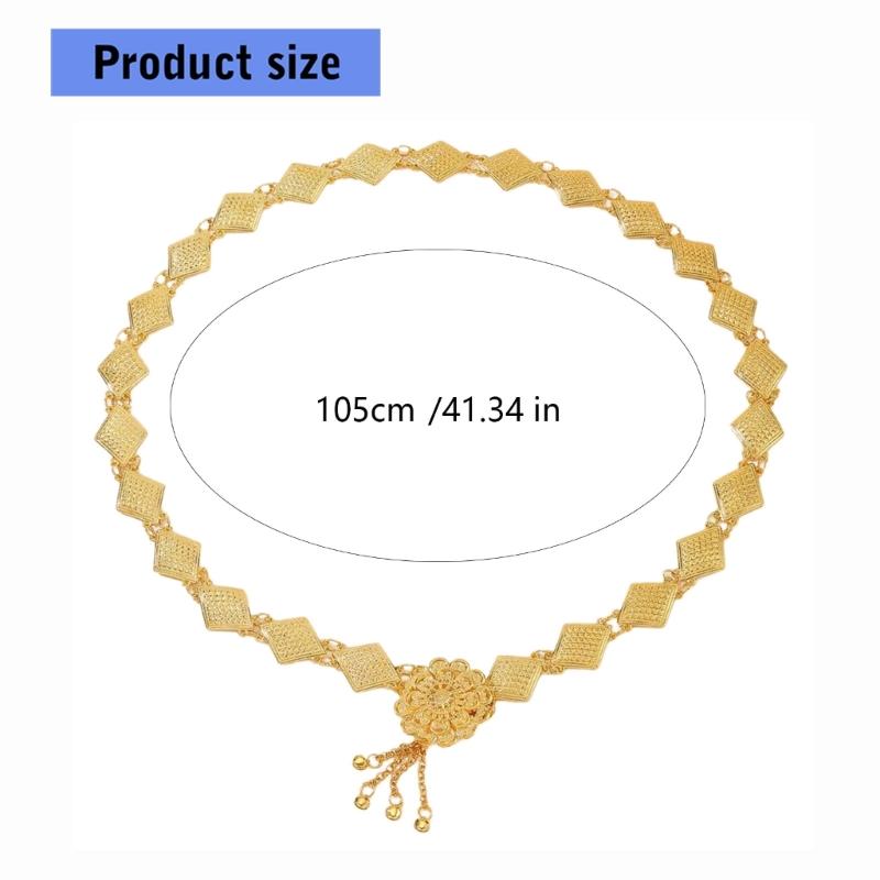 Blingbling Waist Belt Stylish Carved Floral Waist Chain Belt Elaborate Chain Belly Chain for Wedding Waist Chain