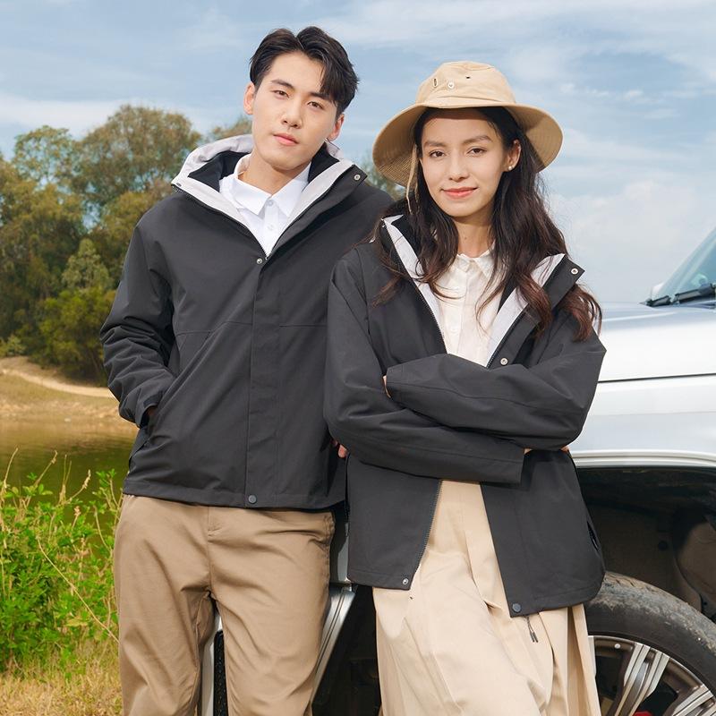 Rainstorm-proof Glue-pressed Jacket Men's Advanced Sense Three-in-one Three-proof Couple Jacket Women