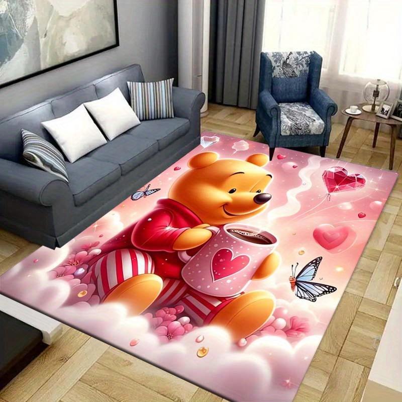 1pc Winnie Pattern Area Rug Soft Flannel Floor Mat for Living Room, Bedroom, Sofa Coffee Table Floor Mat