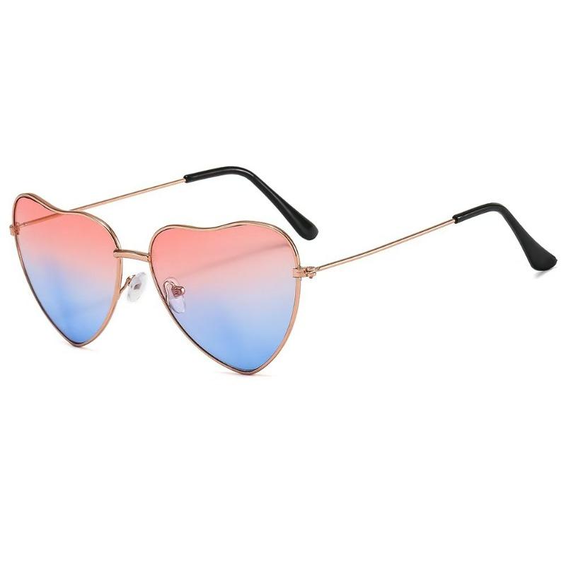 Occhiali da Sole Amore Retro Occhiali Oceano Metallici Occhiali da Sole Personalizzati da Uomo e Donna Occhiali da Sole Bicolore Cuore di Pesca