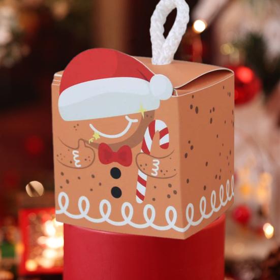 10 шт., рождественские коробки для конфет, красочный мультяшный принт ...