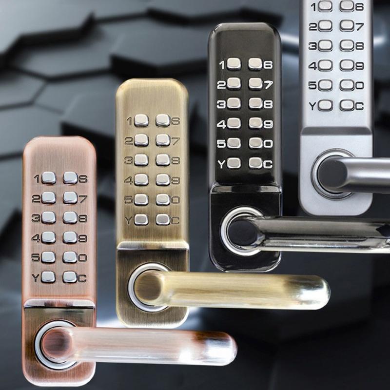 Keyless Entry Door Lock with Handle High Security Door Lock Zinc Alloy Combination Code Lock for 1.38-2.36'' Thick Doors
