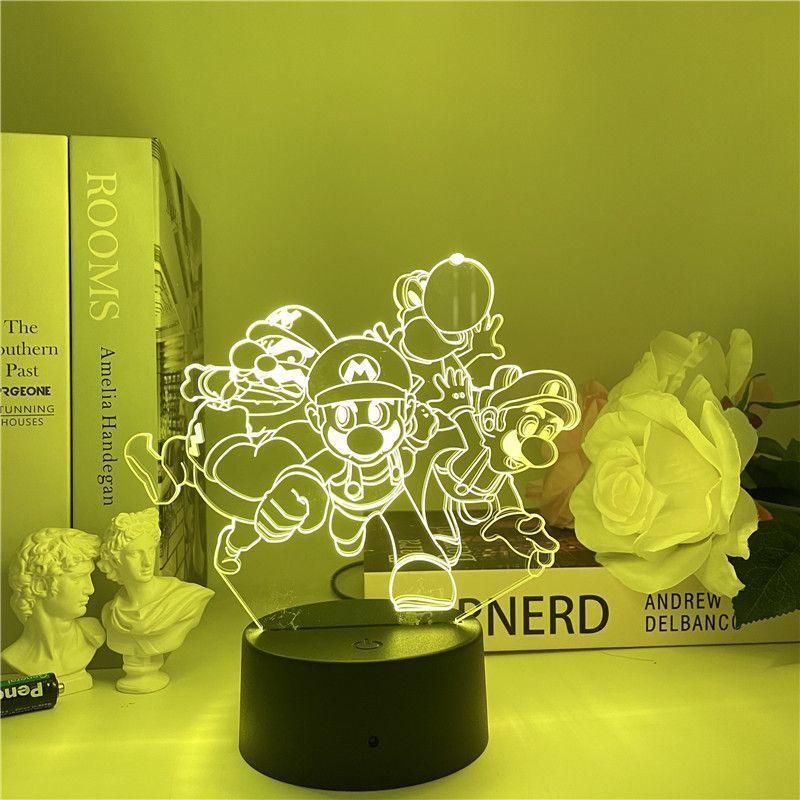 Super Mario Usb Night Light With Color Changing Led For Gaming Room Decor