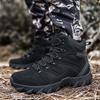 Fashion Outdoor Leather Hiking Shoes Fashion Men's Motorcycle Boots Male Comfortable High Top Walking Shoe All-match Male Basic Boots