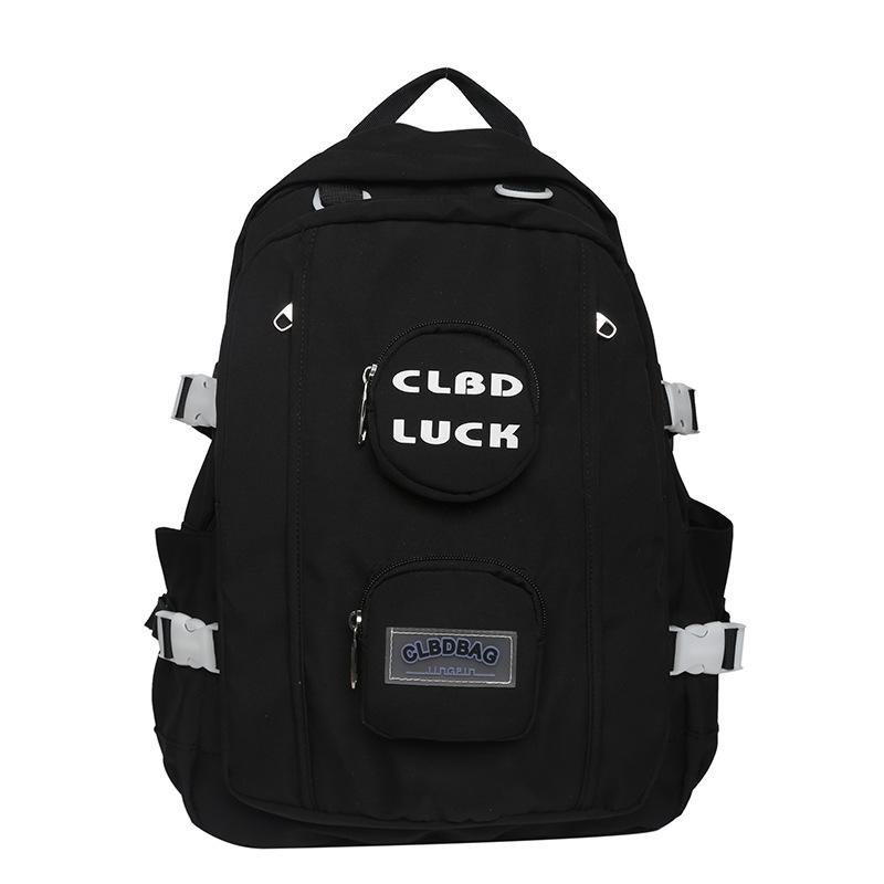 

Рюкзак Жіночий нейлоновий рюкзак великої місткості Шкільний ранець для старшокласників чорний