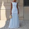 Elegant European & American Evening Gown Pleated Two-Piece Set: Party Vest & Half Skirt