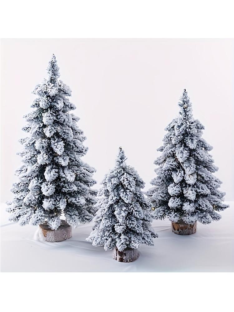 Tabletop Christmas Tree Includes Small White Wood Base for Table Desk Farmhouse Porch Christmas Decoration