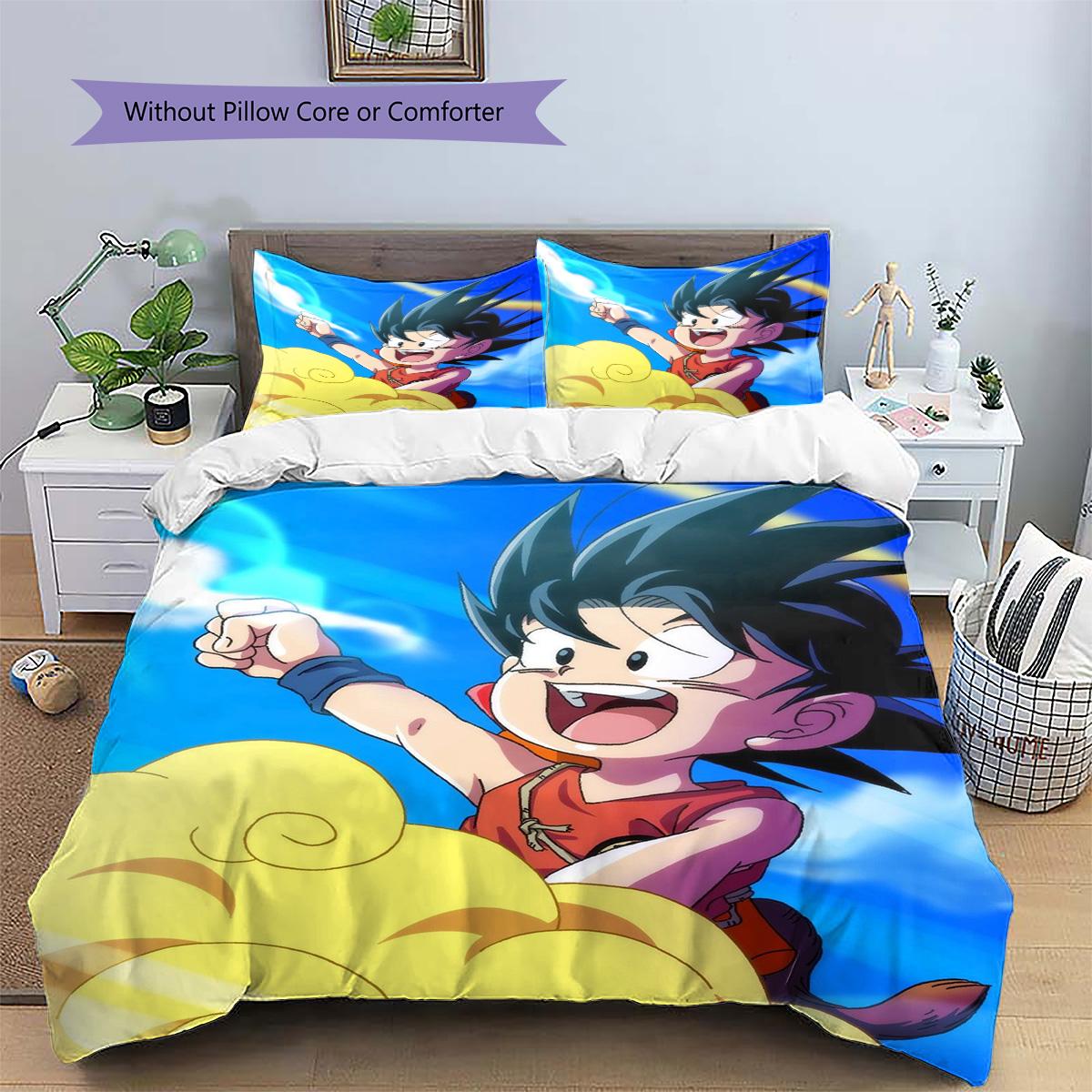 

Goku Patterned Pillowcase & Duvet Cover Set Decor Bedding Featured with Anime Theme Thoughtful Gift for Fans.-TING 135x200cm