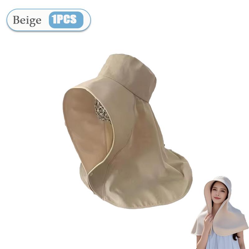 

Летняя женская кепка однотонного цвета для улицы, защита от УФ-лучей, защита шеи, шляпа с солнцезащитным козырьком, для рыбалки, походов, с широкими полями, шаль, солнцезащитная, с отверстием для хвостика One Size