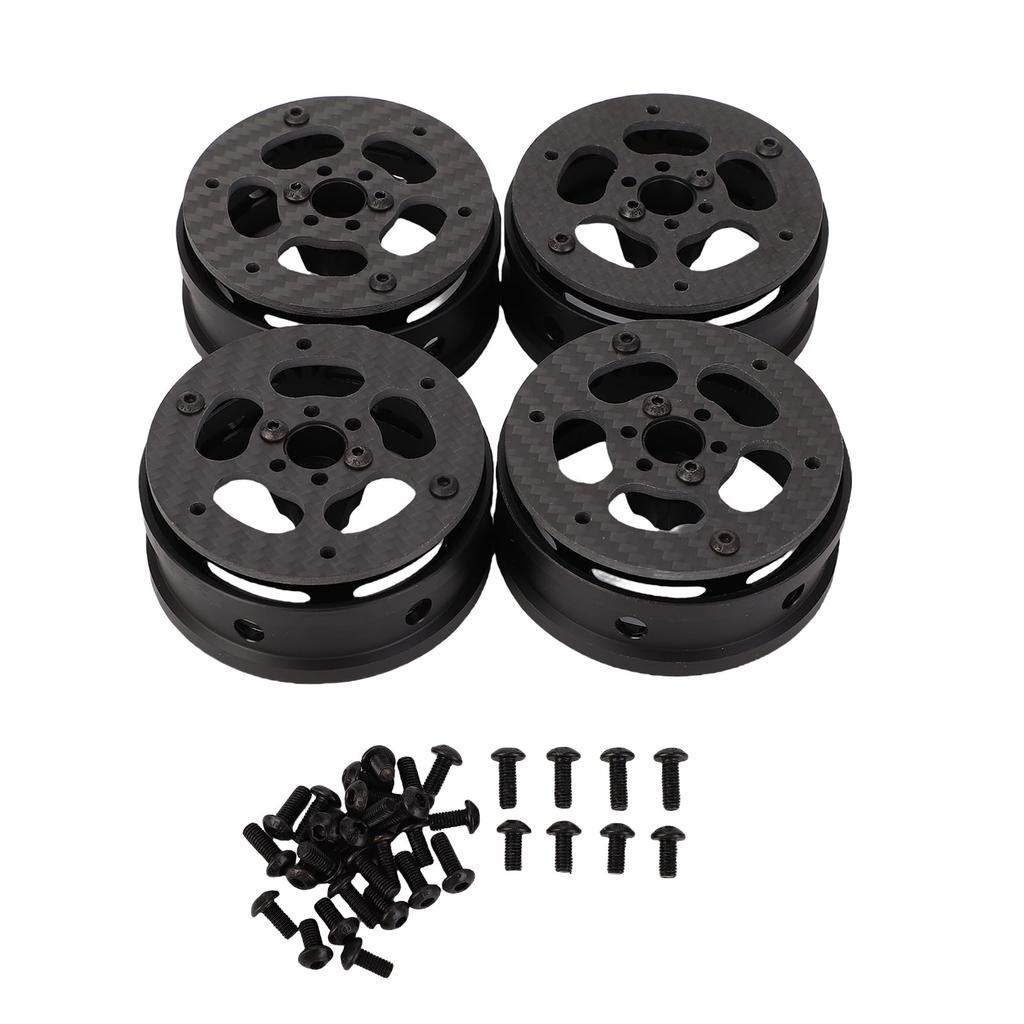 4Pcs Beadlock Wheels 2.2in Ultra Lightweight Composite Material Faceplate for 1 10 RC Crawler Car