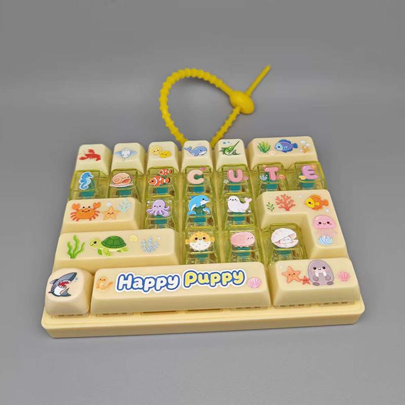 Purple Fidget Keyboard Toy Cute Animal Shape Stress Reduction Gadget for Home Office Daily Use