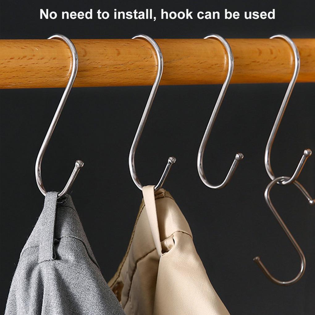 20Pcs S Hooks Kitchen Clothes Hangers Hanging Tools for Plant Pan Pots Utensils