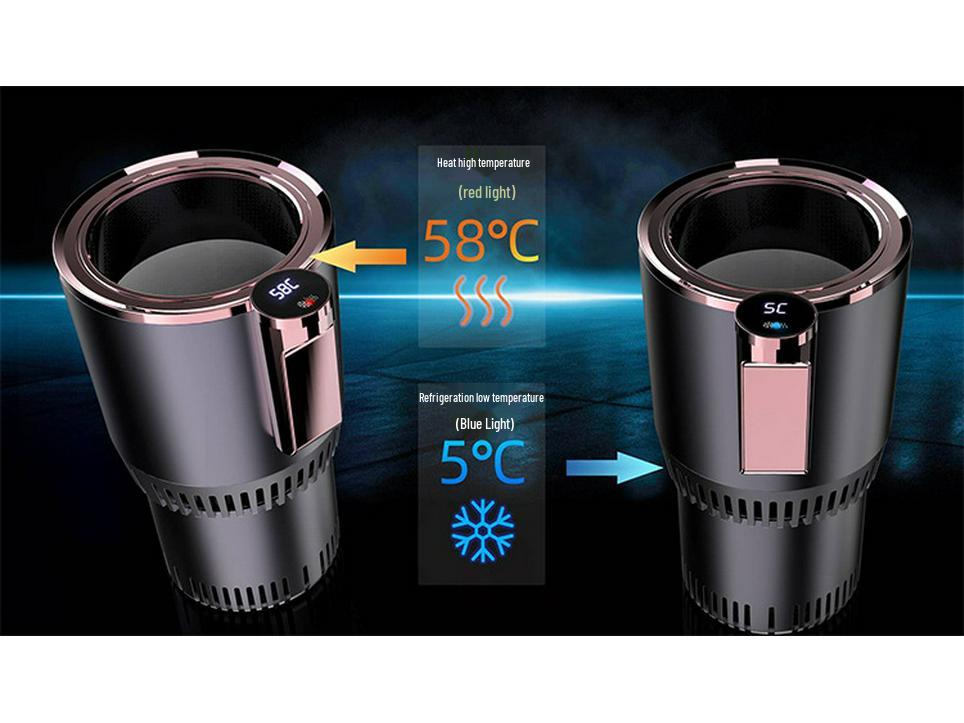 Portable Car Heating and Cooling Cup: Compact Hot/Cold Cup Refrigerator for Home and Vehicle Use