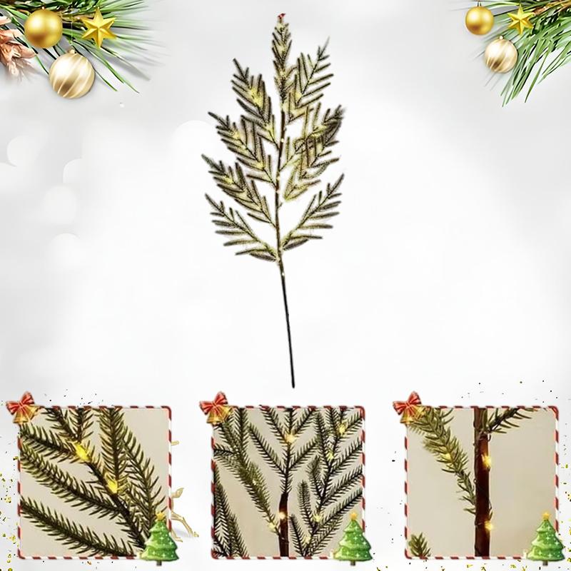 

Pre-Lit Pine Stems, Pre Lit Norfolk Pine Stems, Lighted Norfolk Pine Branches, For DIY Wreaths, Vase Fillers