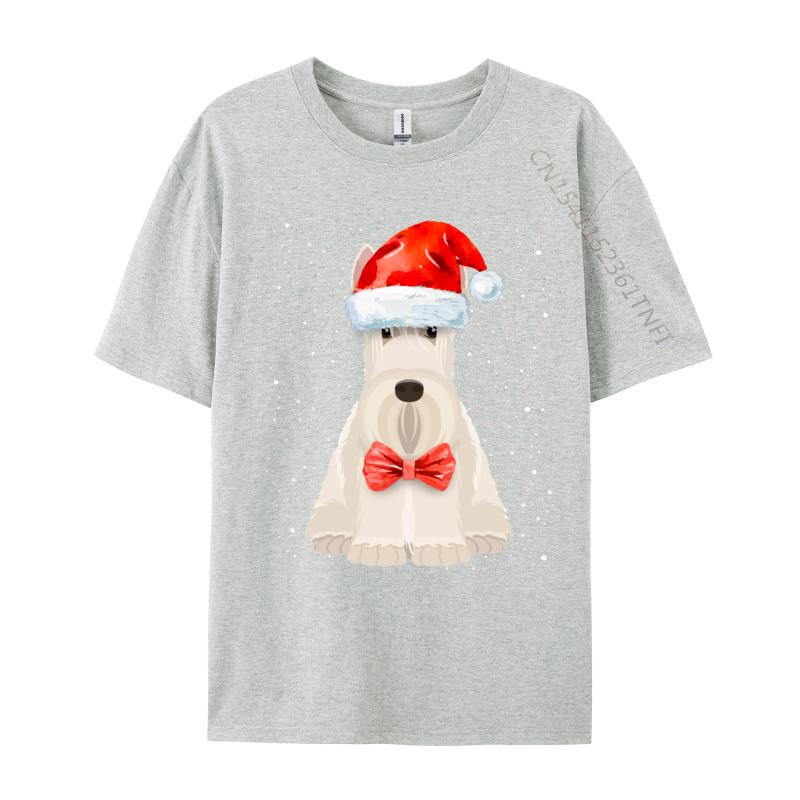 Scottish Terrier Christmas Idea For Women Xmas Scottie Dog T Shirt Cotton Clothes Humor Winter T-Shirt
