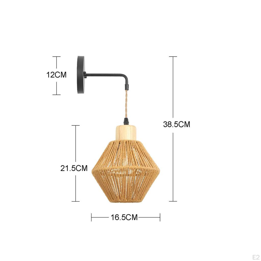 Rattan Wall Sconce Lamp Lighting Fixture for Restaurant Bedroom Reading