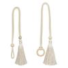 Wooden Ring Tassels Curtain Tieback, Adjustable Window Curtain Holders Ties Backs, No Drill Drape Curtain Holdbacks for Home Bedroom Decor