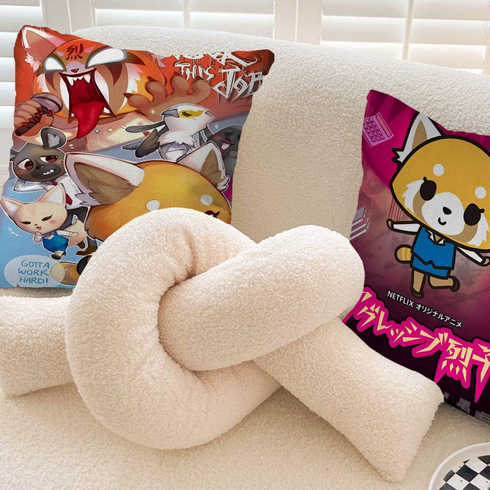 Aggretsuko Anime-Rock Poszewka na poduszkę toon Prezent Poszewka na poduszkę Sypialnia Dom Sofa Krzesło Siedzisko Dekoracja poszewka na poduszkę