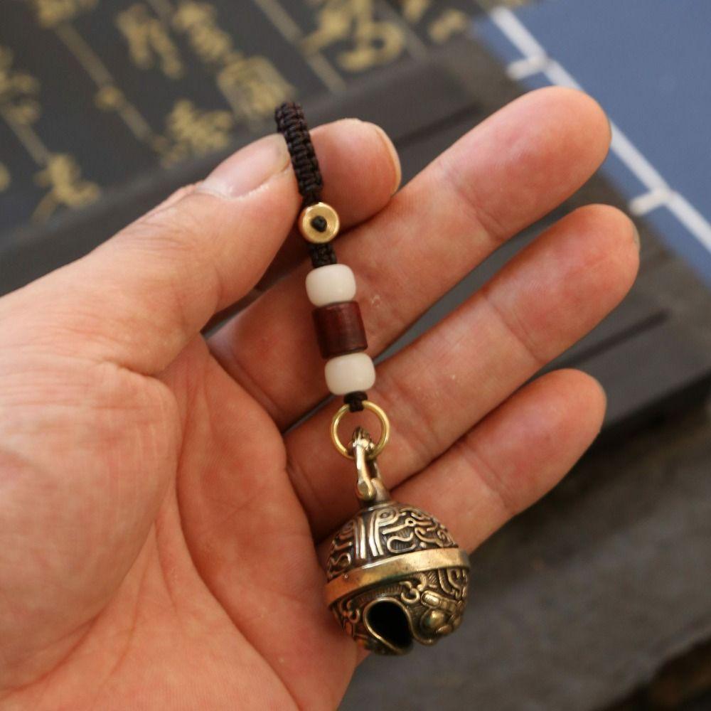 Vintage Brass Bell Car Keychain Brass Handmade Rope Car Keychain Mantra Bell Keyring  Women
