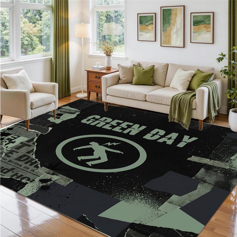 Green Day Design Crystal Velvet Rug Soft Decorative Mat for Bedroom Entrance