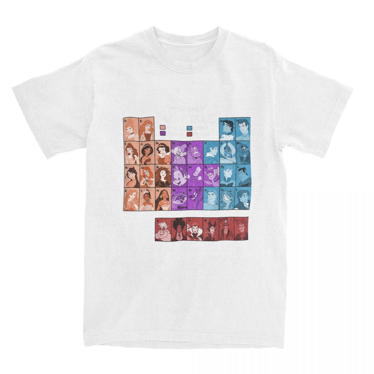 

Мужские футболки Disney Fairy Tale с дизайном периодической таблицы сказок, мужская одежда, летняя хлопковая хип-хоп уличная футболка Y2k 4XL