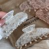 New Korean Woman Senior Lace Pattern Hair Claw Barrettes Girl Fashion Hair Clips Hair Headwear Hair Accessories Hairpins
