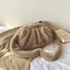 Large Capacity Cloud Plush Crossbody Bag Lightweight Mink Fur Wrinkle Handbag  Daily