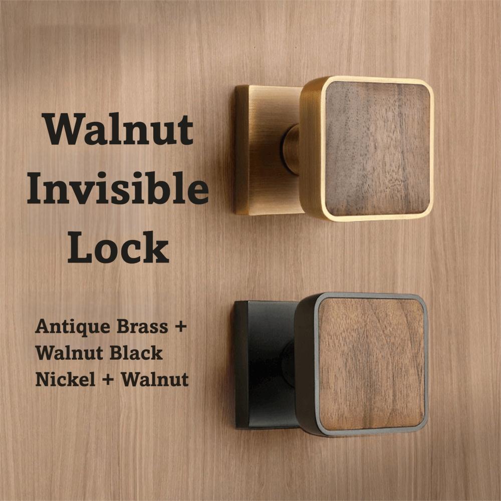 Single Side Single-tongue Lock Walnut Wood Hidden Door Lock Invisible Door Lock Home Furniture