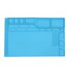 Work Mat Silicone Heat Insulation Soldering Pad with Scale Accessory Slot for Electronic Maintenance