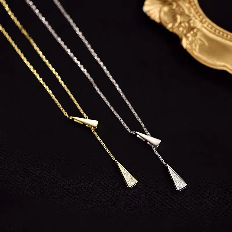2024 Trendy 925 Sterling Silver Plated Cross Necklace for Women - Simple, Elegant, Cold Aesthetic Collarbone Chain