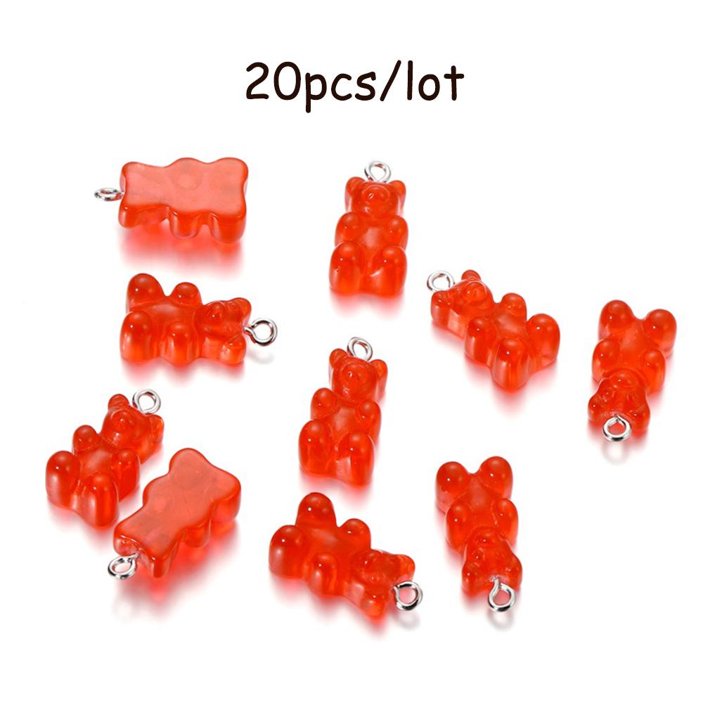 10/20Pcs Candy Bear Pendant Charms for Necklace Bracelet Earrings Jewelry Making Diy Findings Resin Bears Christmas Making